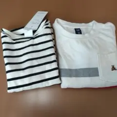 長袖カットソー ストライプ・カラーブロック　100cm