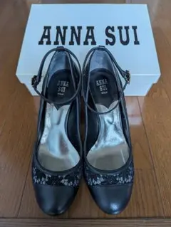 ANNA SUI パンプス ストラップ付 ブラック 25.0のサムネイル