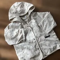 キッズ　ベビー　水玉模様耳付きフードジャケット 90cm