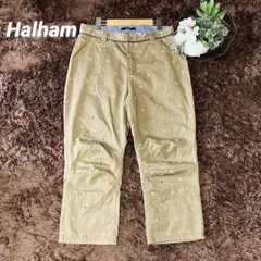 Halham【ハルハム】メンズ クロップドパンツ イカリ柄刺繍 (XL)