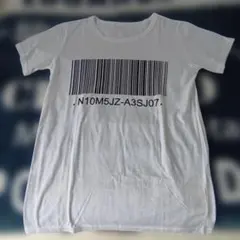 antiqua バーコードプリント Tシャツ ホワイト Mのサムネイル