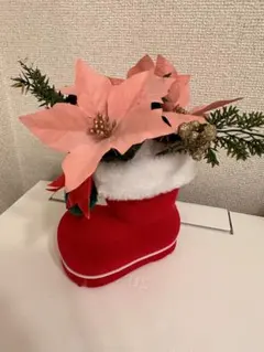 ハンドメイド　クリスマス　造花アレンジメント