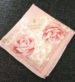【美品】LANVIN COLLECTION ハンカチ ピンク 花柄 レディースのサムネイル