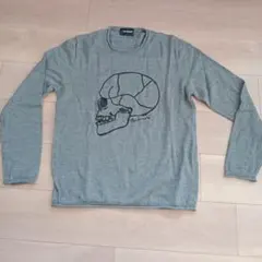 The Kooples スカルプリント グレー クルーネックセーター