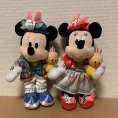 ★Disney／イースター★ 「ミッキー&ミニー ぬいぐるみバッジ（うさピヨ）」