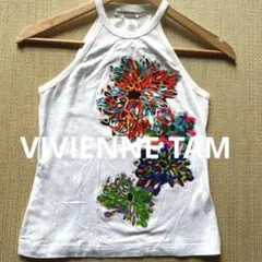 VIVIENNE TAM タンクトップ ヴィヴィアンタムVIVIENNE TAM ドラゴンフロッキープリントタンク