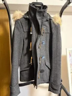 グレー ファー付きダッフルコート