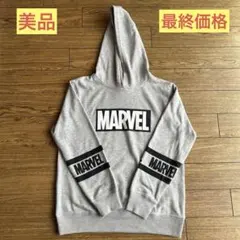 お値下げ！美品　MARVEL フード付きトレーナー　グレー色　Mサイズのサムネイル