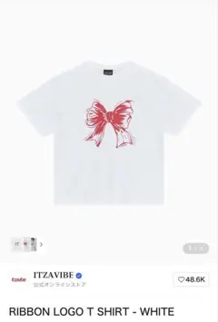 ITZAVIBE RIBBON LOGO T SHIRT ホワイト