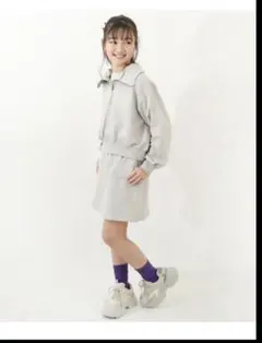 devirock ライトグレー ジップアップトレーナー & スカート130cm