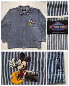 美品 80s 90s ディズニー ヒッコリーストライプ ワーク ジャケット XL