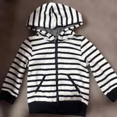 【値下げ】PETIT BATEAU ストライプ フード付きトレーナー 12m