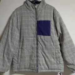 リバーシブル ジャケット グレー系チェック 紫