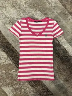 Ralph Lauren Sport ピンクストライプTシャツ　Sサイズ