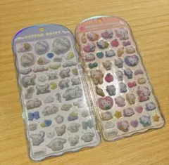 サンリオ　コットンパフィーシール　キティ　シナモン　２枚セット