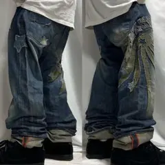 00s Energie イタリア製 ウォッシュ デニム 刺繍 赤耳 セルビッチ