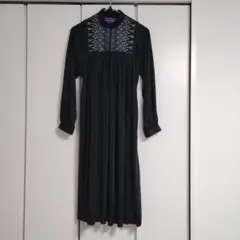 MICALADY ミカレディ ロングワンピース 長袖 刺繍
