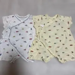 ベビー肌着 男の子2枚セット 乗り物 恐竜 50 60