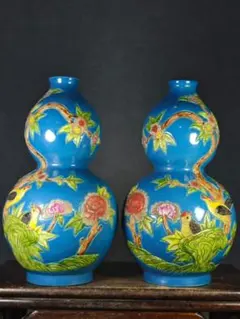 1850  七宝焼　景泰藍　花瓶2客 1850 七宝焼 景泰藍 花瓶2客 - メルカリ