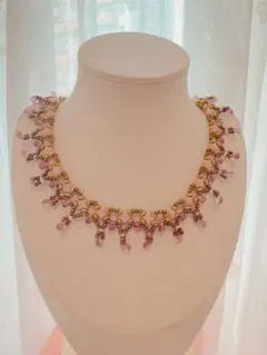 超可愛チョーカー ベネチアンガラスビーズ 真鍮 編み