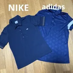 NIKE adidas ポロシャツ　スポーツシャツ　ネイビー　襟付き　Tシャツ