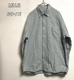 MUJI 無印チェック柄 長袖シャツ Sサイズ胸ポケット