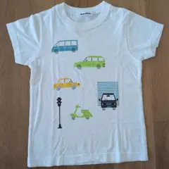 familiar ファミリア 乗り物プリント Tシャツ ホワイト