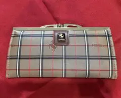【レア】フェラーリ 長財布 ヴィンテージ チェック柄