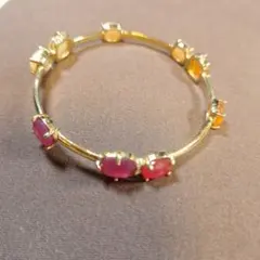 ケイトスペード　ストーン付きバングル オレンジ系