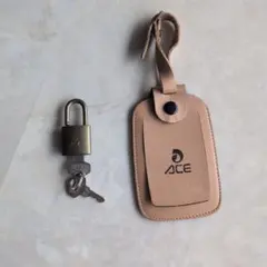 レトロ　エース　ACE レザー ネームタグ 鍵付きのサムネイル