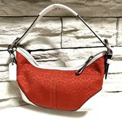 【レア】　コーチ　COACH ワンショルダー ミニシグネチャー　赤　希少