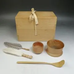 茶道具 天然木 茶箱 天目茶碗 草蒔絵棗など 九点 一式 V A355 - メルカリ
