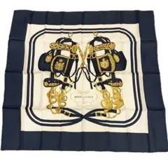 エルメス シルクスカーフ カレ90 ネイビー