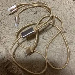 3in1充電ケーブル ゴールド