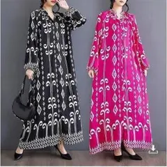 大きいサイズ ロング　ワンピース　レディース 秋冬　ゆったり　春 新品 長袖