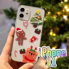 ✨【新品・人気】クリスマス くま×ツリー iPhone11 ケース ✨