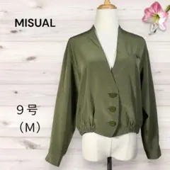『MISUAL』ミサール（９号）ジャケット 光沢 すそゴム 前ボタン カーキのサムネイル