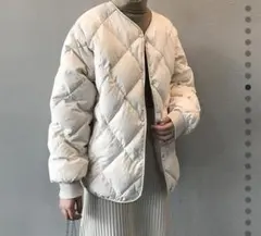 (値下げ価格)アイボリー キルティングコート