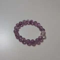 紫色クリスタルビーズブレスレット
