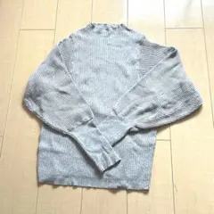 【本日セール】大人気バルーンスリーブグレーニットフリーサイズ◆送料無料匿名配送