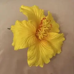 ハイビスカス　ヘアアクセサリー　黄色　オレンジ
