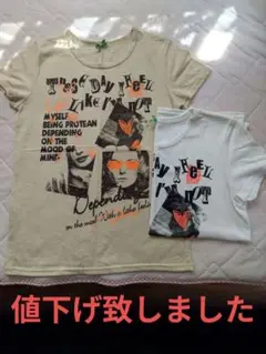 グラフィックプリント Tシャツ( 2色セット)
