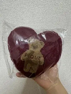 ジェラートピケ クマのハート型ポーチ★新品