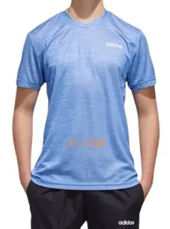 【新品タグ付】adidas トレーニングTシャツ (スカイブルー) O