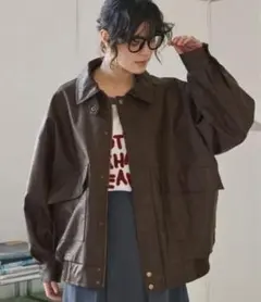 MONO-MART 比翼デザインヴィンテージライク オーバーサイズブルゾン