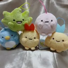 すみっコぐらしばんざいゴムひも付きマスコット全５種セット