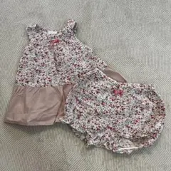 花柄タンクトップとショートパンツセット 90cm