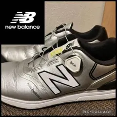 new balance 574 メンズ　ゴルフシューズ シルバー　27㎝