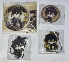 【まとめ売り】原神 鍾離 缶バッジ＆ラバスト【4個セット】