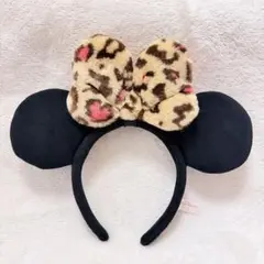 東京ディズニーリゾート ミニーマウス ヒョウ柄 リボン カチューシャ